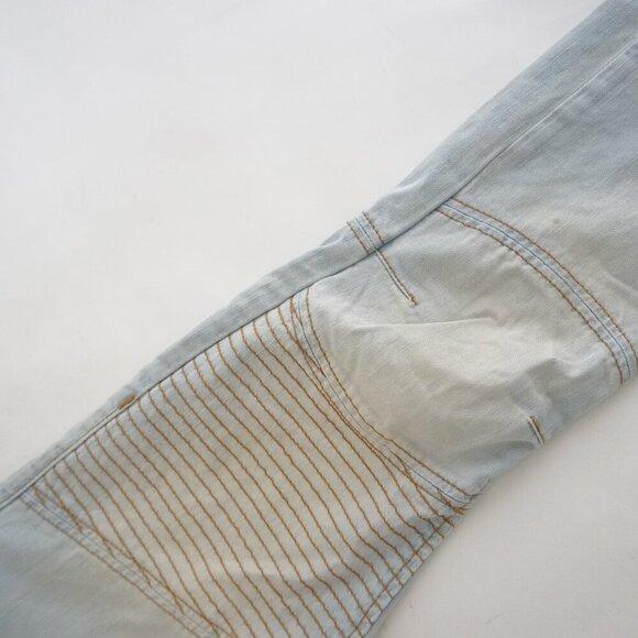 True Religion World Tour Section Moto Light Wash Skinny Blue Denim Jeans 28 - Picture 7 of 16